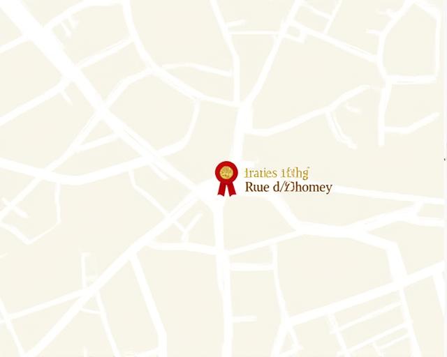 Carte locale de Paris 11ème pointant sur la rue du Dahomey