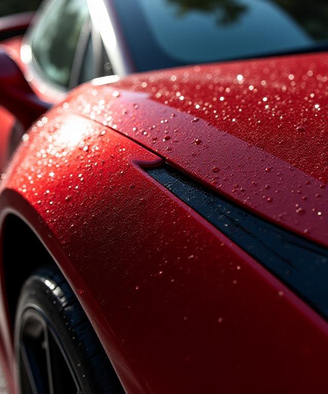 Luxury car being detailed